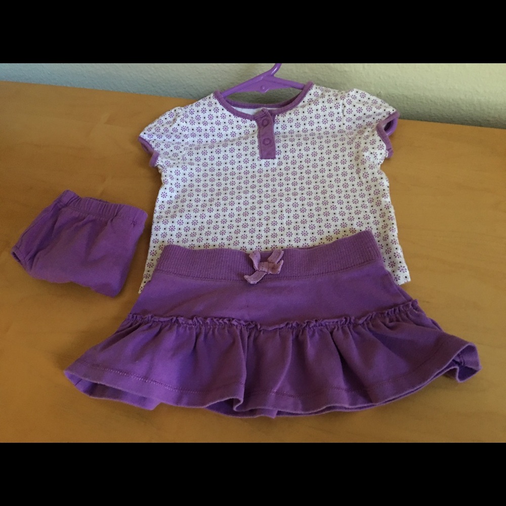 6-9 Months 3 piece skirt set